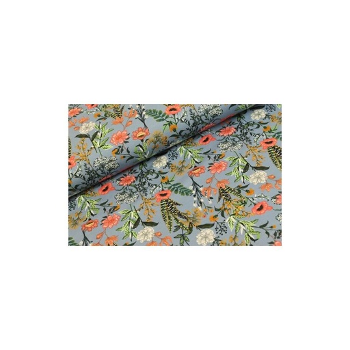 [107595-8] Baumwolljersey Digitaldruck Blumen (8 Jeans)