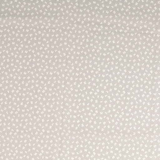 [30133-516-0001] Baumwolldruck mit weißen Schmetterlingen (0001 Hellgrau)