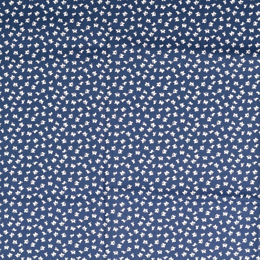 [30133-516-0010] Baumwolldruck mit weißen Schmetterlingen (0010 Blau)
