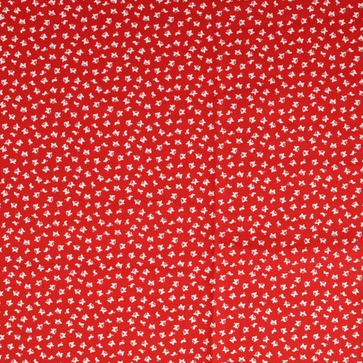 [30133-516-0011] Baumwolldruck mit weißen Schmetterlingen (0011 Rot)