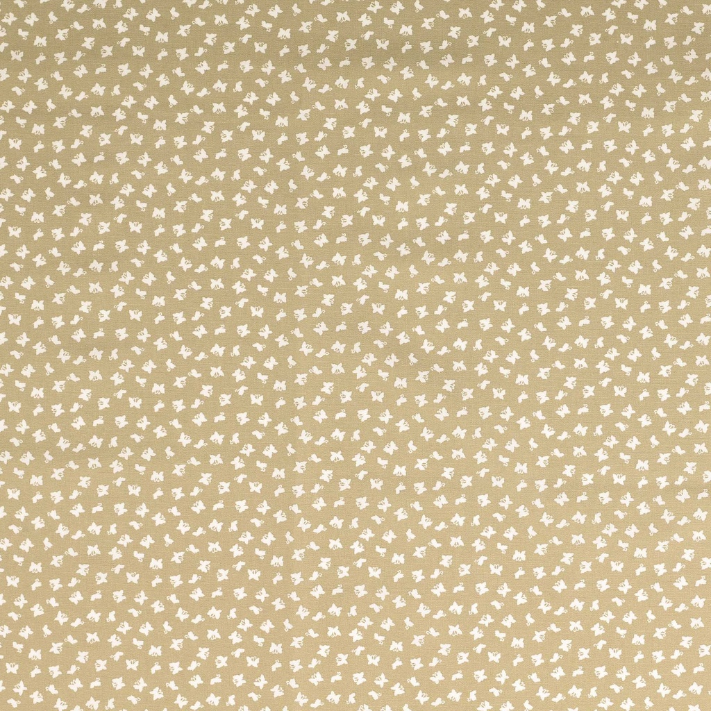 [30133-516-0013] Baumwolldruck mit weißen Schmetterlingen (0013 Sand)