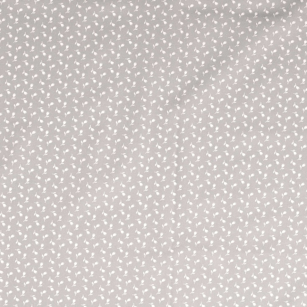[30133-518-0004] Baumwolldruck mit kleinen weißen Blumen (0004 Steingrau)
