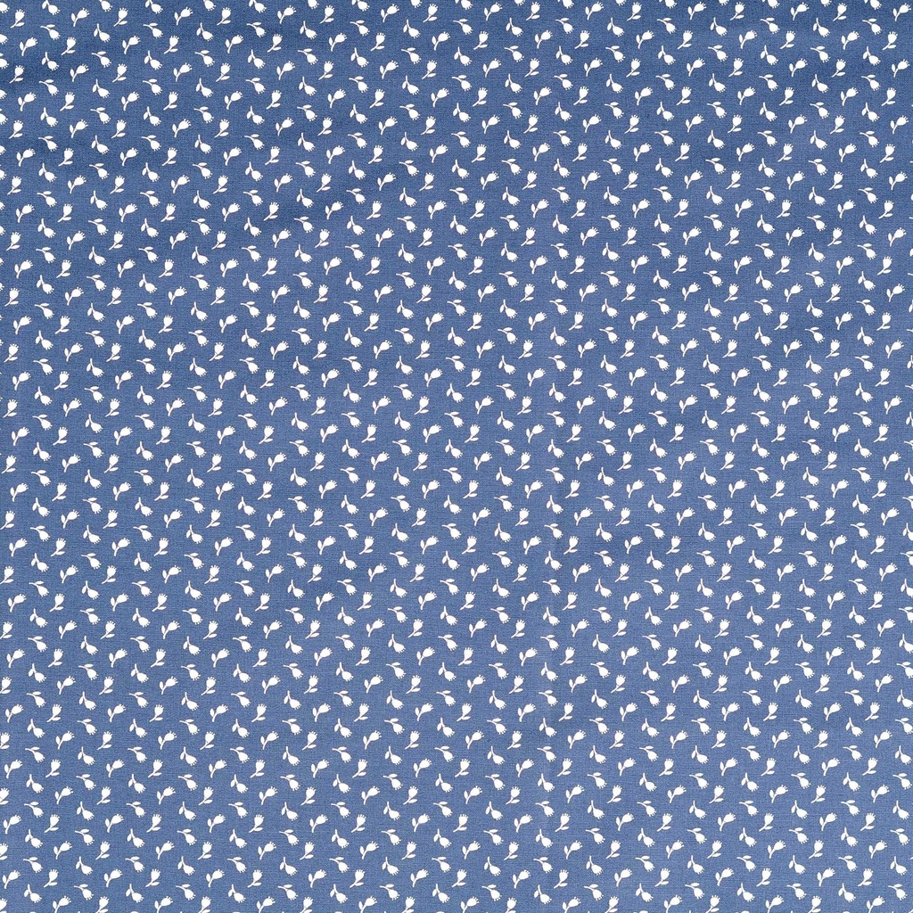 [30133-518-0010] Baumwolldruck mit kleinen weißen Blumen (0010 Dunkelblau)
