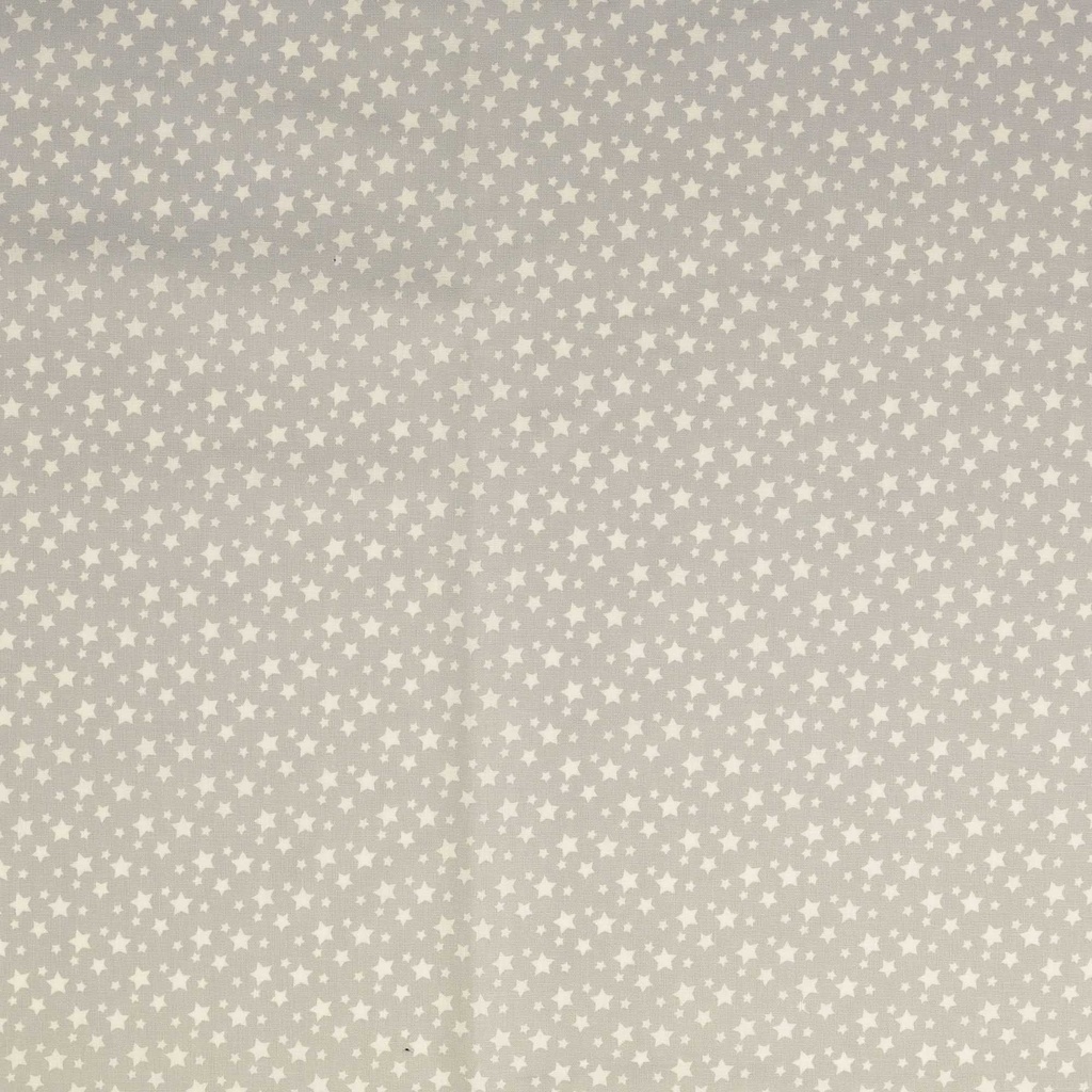 [30133-519-0001] Baumwolldruck mit weißem Sternregen (0001 Steingrau)