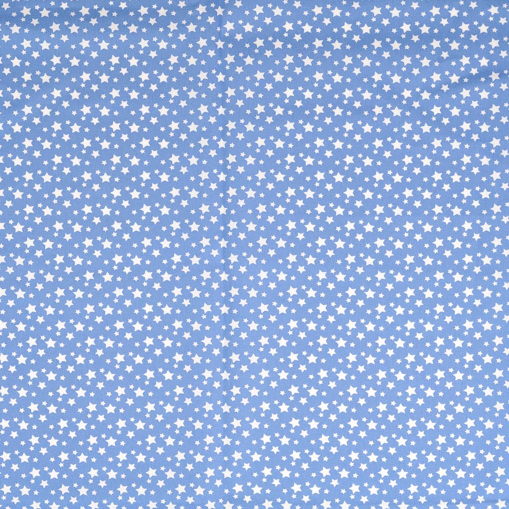 [30133-519-0015] Baumwolldruck mit weißem Sternregen (0015 Blau)