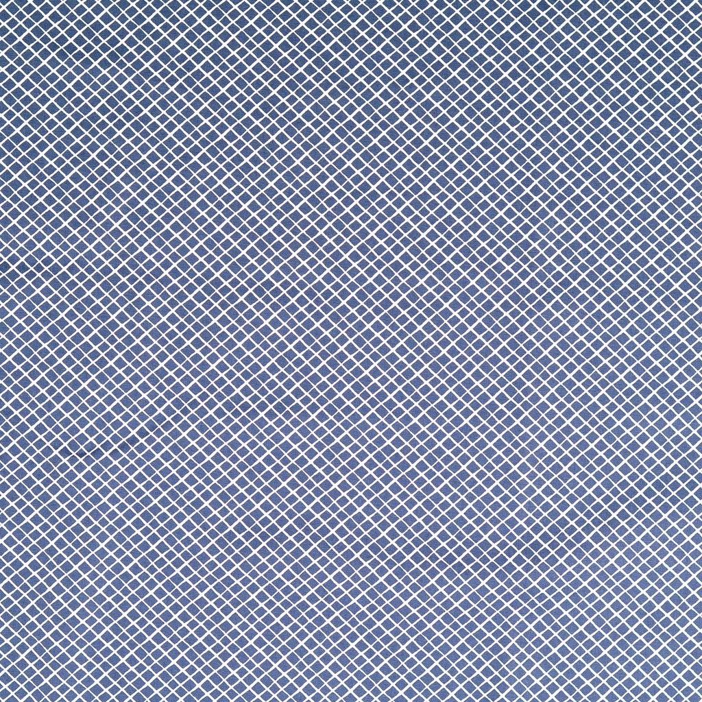 [30133-520-0010] Baumwolldruck mit weißen Rautenmustern (0010 Blau)