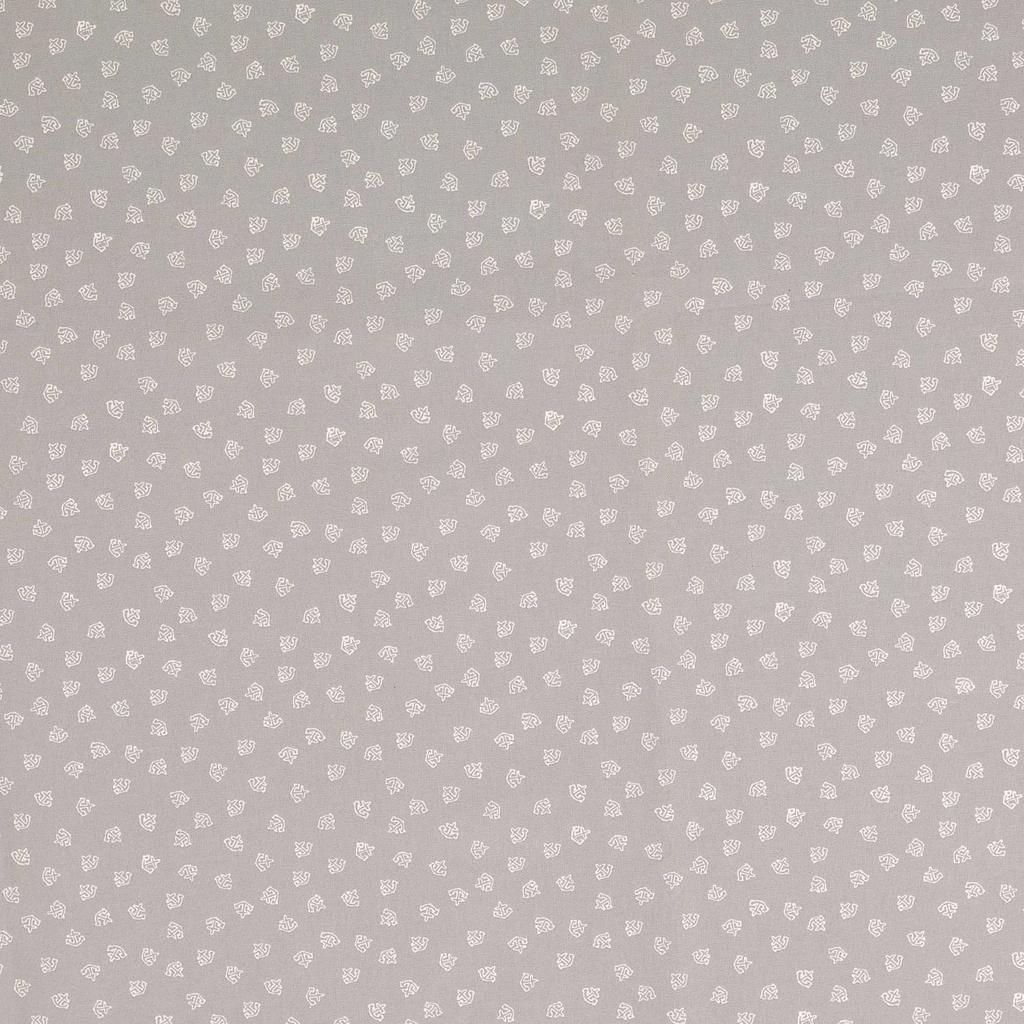 [30133-522-0004] Baumwolle mit weißen kleinen Ankern (0004 Hellgrau)