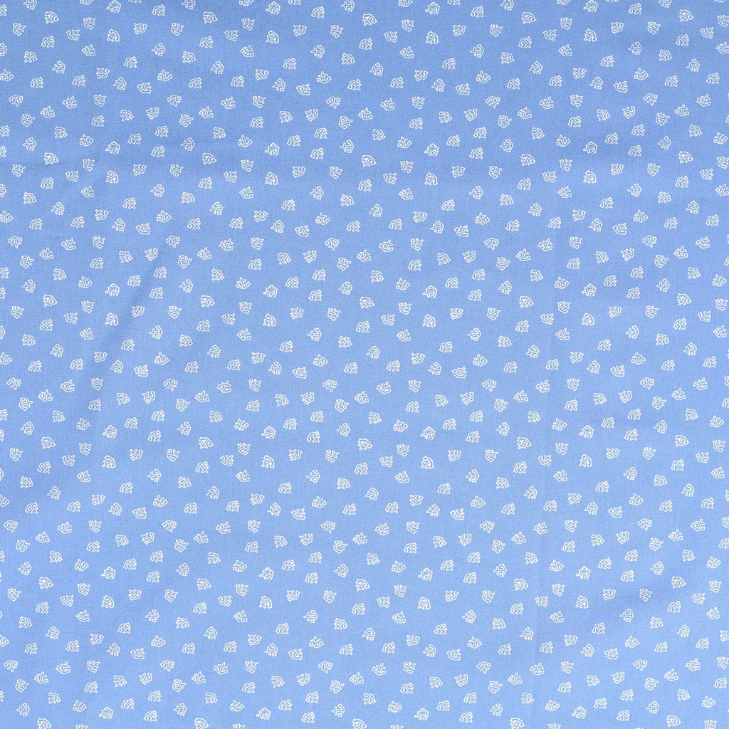 [30133-522-0015] Baumwolle mit weißen kleinen Ankern (0015 Jeansblau)