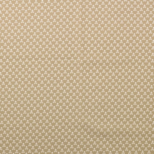 [30133-597-0013] Baumwolle mit weißen kleinen Totenköpfen (0013 Sand)