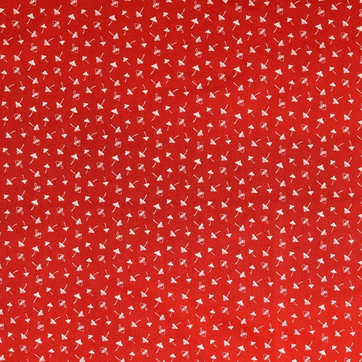 [30133-702-0002] Baumwolle mit kleinen weißen Pilzen (0002 Rot)