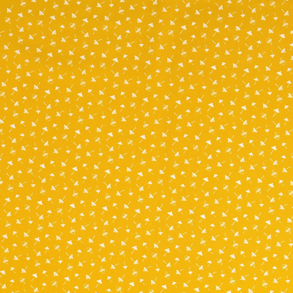 [30133-702-0010] Baumwolle mit kleinen weißen Pilzen (0010 Curry)
