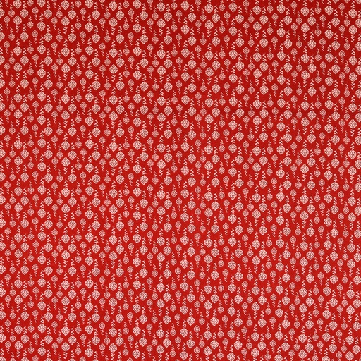 [30133-703-0002] Baumwolldruck mit weißen Zapfenblumen (0002 Rot)
