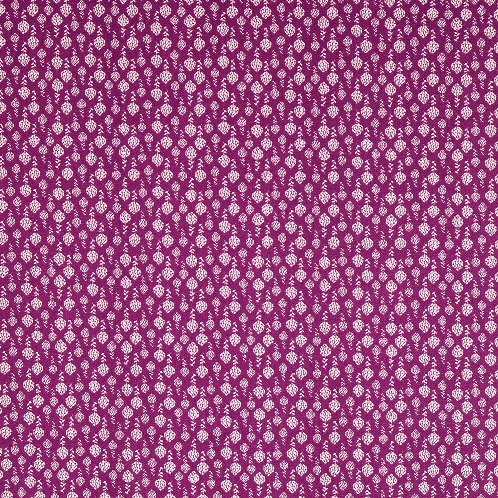 [30133-703-0003] Baumwolldruck mit weißen Zapfenblumen (0003 Beere)