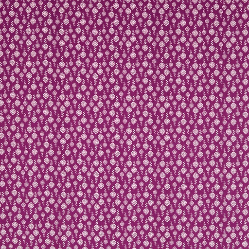 [30133-703-0003] Baumwolldruck mit weißen Zapfenblumen (0003 Beere)