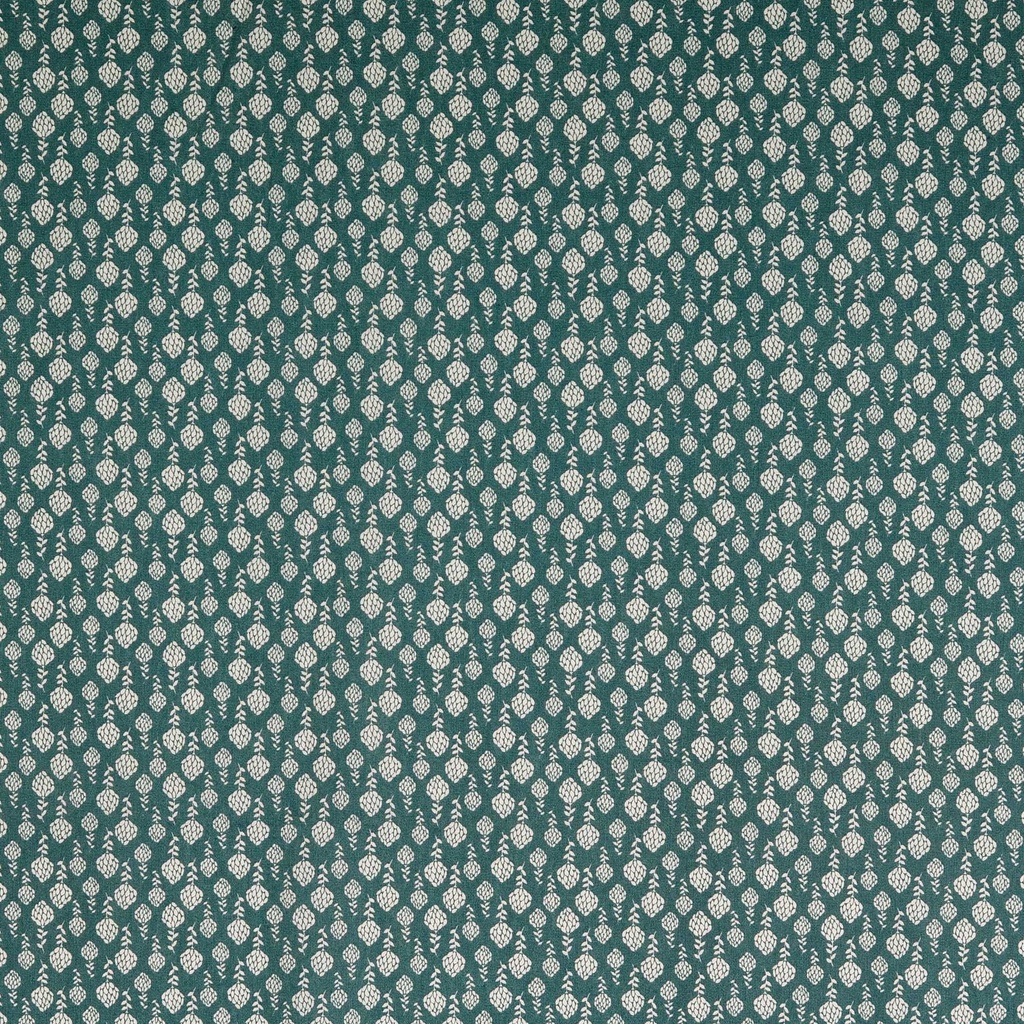 Baumwolldruck mit weißen Zapfenblumen