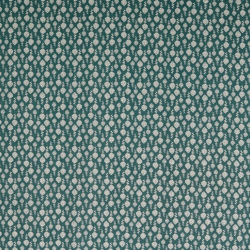 [30133-703-0004] Baumwolldruck mit weißen Zapfenblumen (0004 Dunkelgrün)