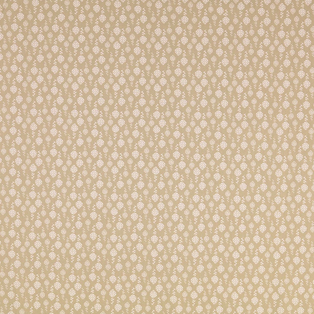 [30133-703-0006] Baumwolldruck mit weißen Zapfenblumen (0006 Sand)