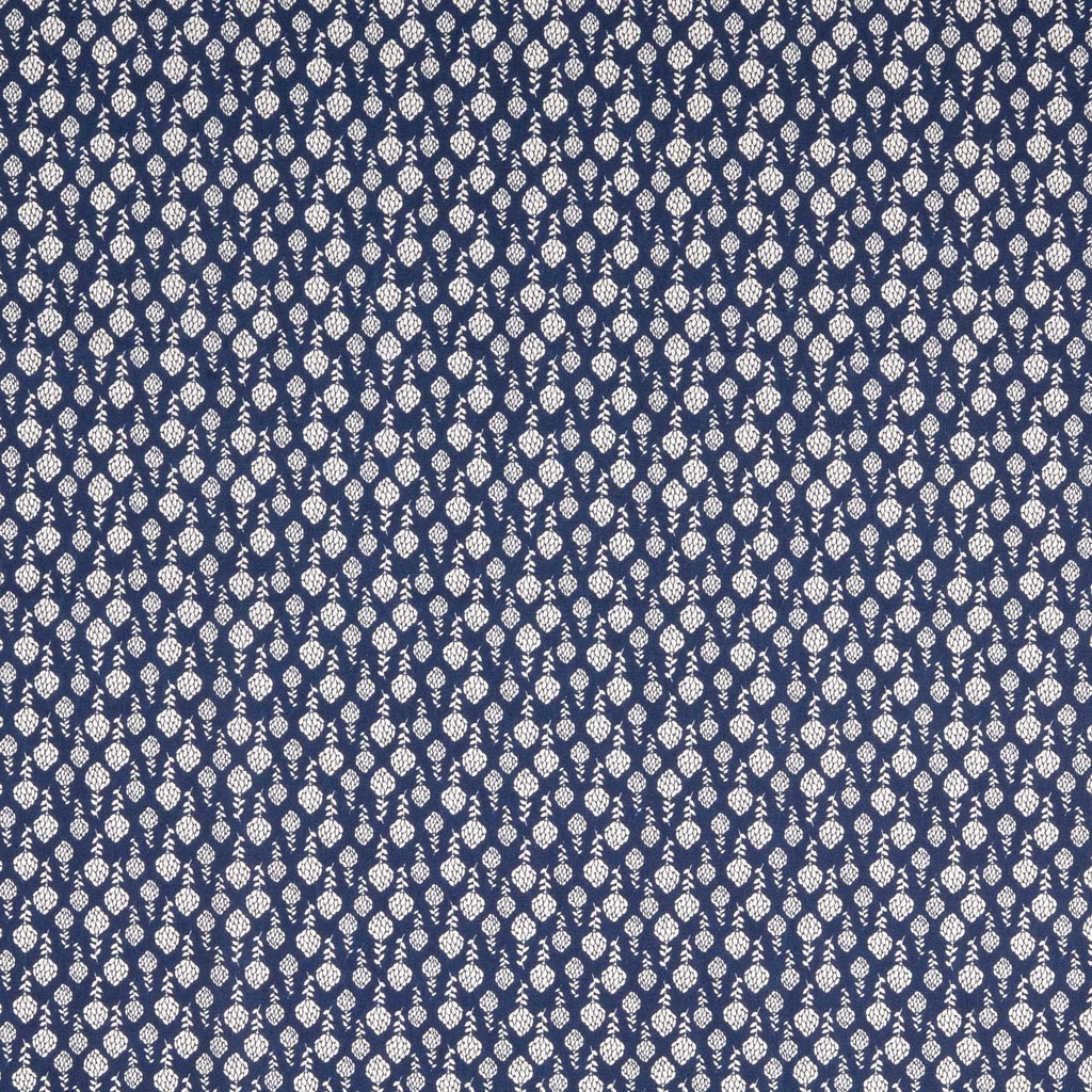 Baumwolldruck mit weißen Zapfenblumen