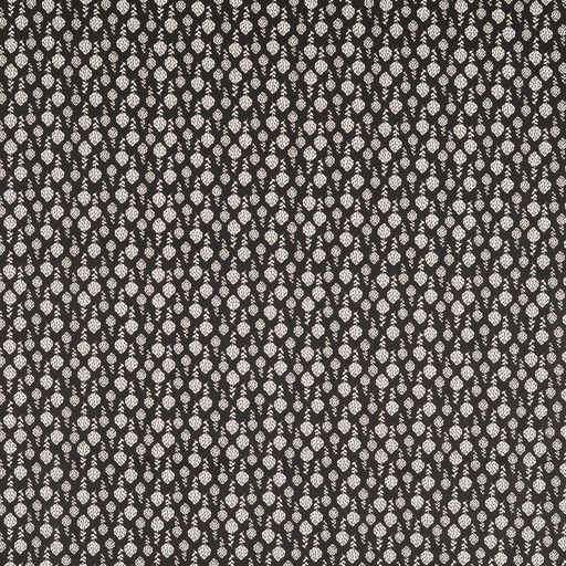 [30133-703-0013] Baumwolldruck mit weißen Zapfenblumen (0013 Schwarz)