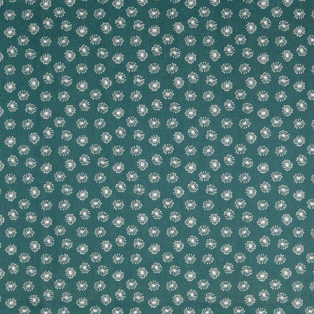 [30133-704-0004] Baumwolle mit weißer Pusteblume (0004 Dunkelgrün)