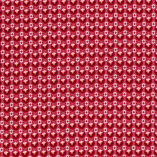 [515523-015] Baumwolle Popelin Gemustert Pflanzen abstrakt (015 Rot)