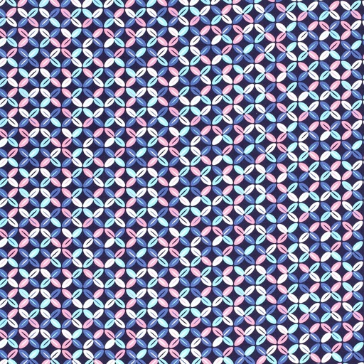 [515524-008] Baumwolle Popelin Gemustert Blumenmuster abstrakt (008 Marine)