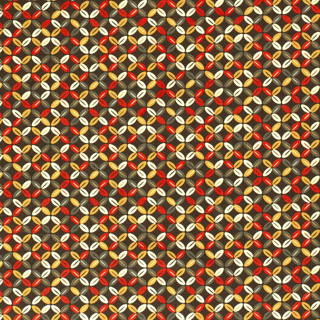 [515524-027] Baumwolle Popelin Gemustert Blumenmuster abstrakt (027 Khaki-Grün)
