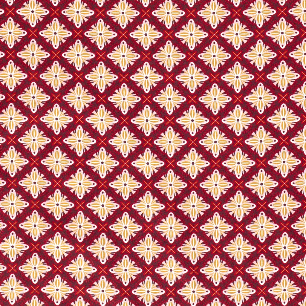 [515525-018] Baumwolle Popelin Gemustert Blumenmuster abstrakt (018 Bordeauxrot)