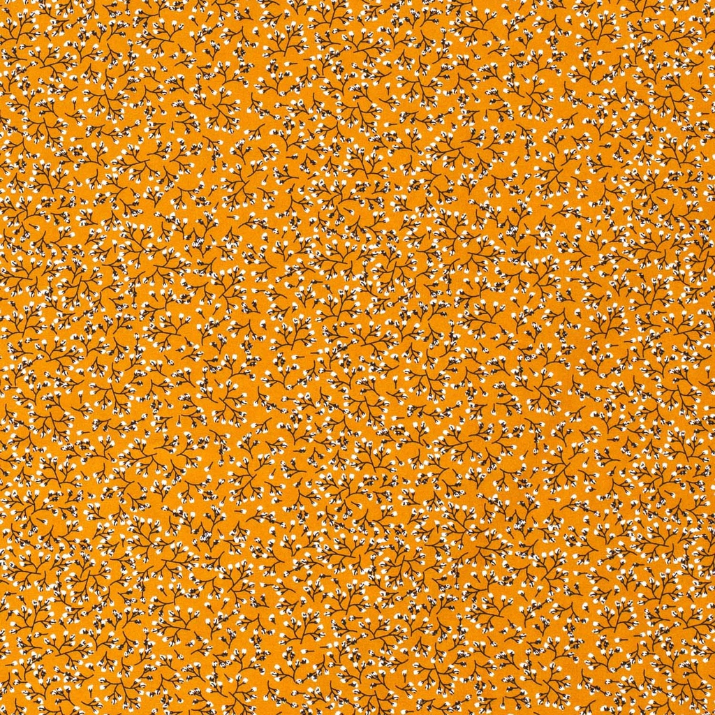 [515554-034] Baumwolle Popelin Gemustert Blumen (034 Ocker)