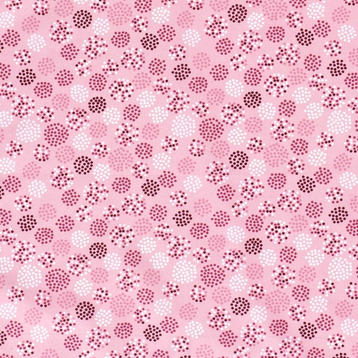 [515559-013] Baumwolle Popelin Gemustert mit  Punkte und Blumen (013 Rosa)