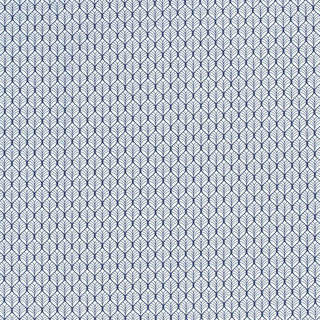 [515560-003] Baumwolle Popelin Gemustert Blätter (003 Babyblau)