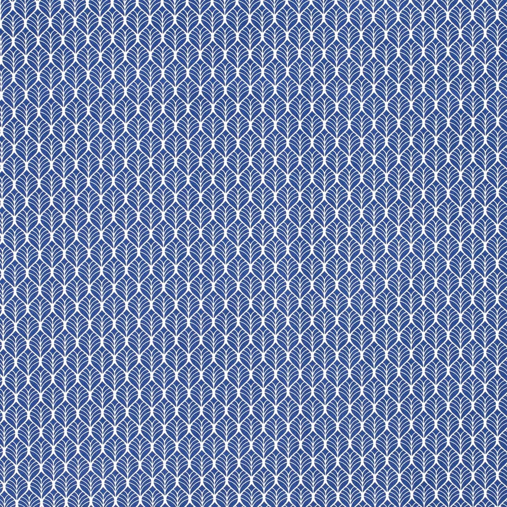 [515560-006] Baumwolle Popelin Gemustert Blätter (006 Indigoblau)