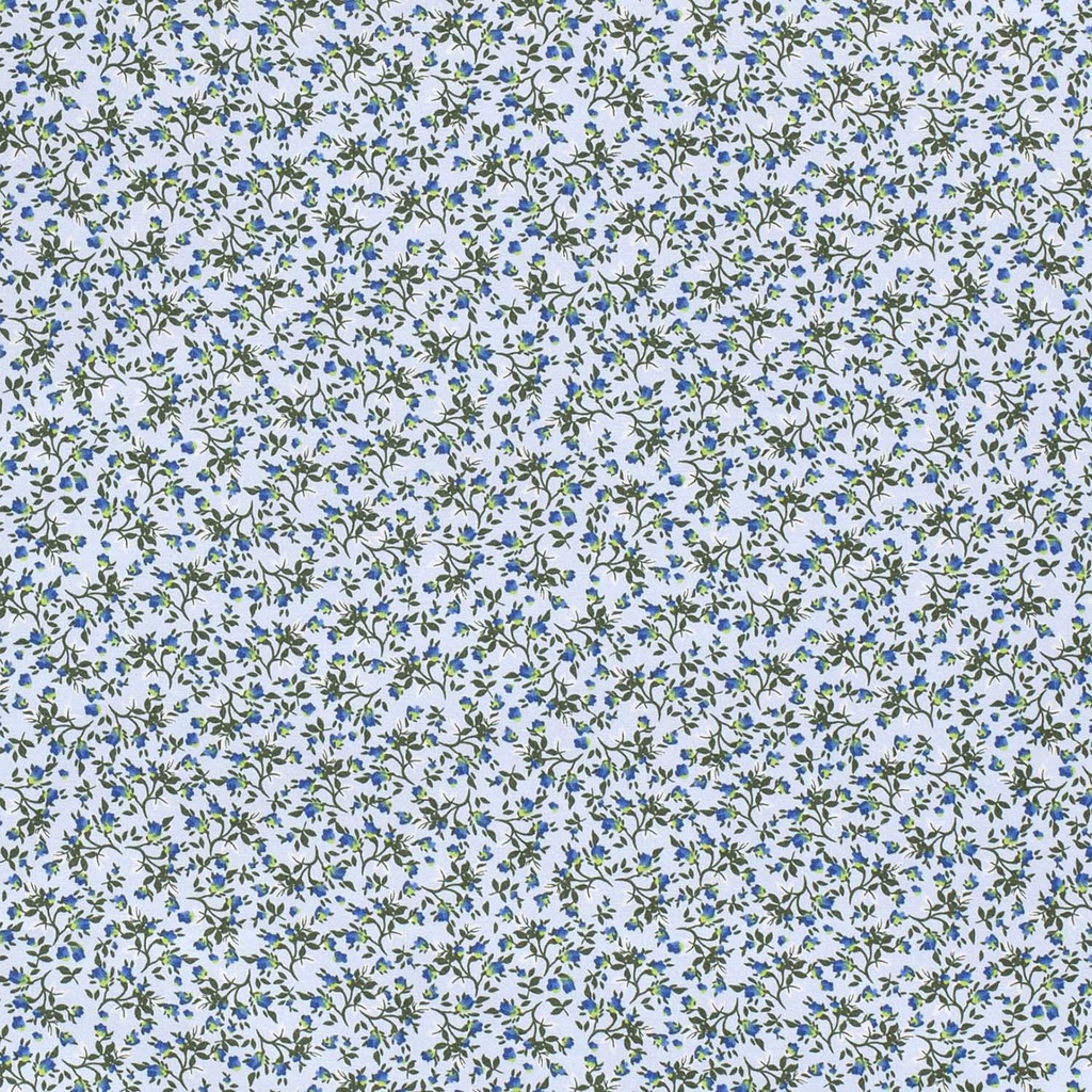 [515562-003] Baumwolle Popelin Gemustert Blumen (003 Babyblau)