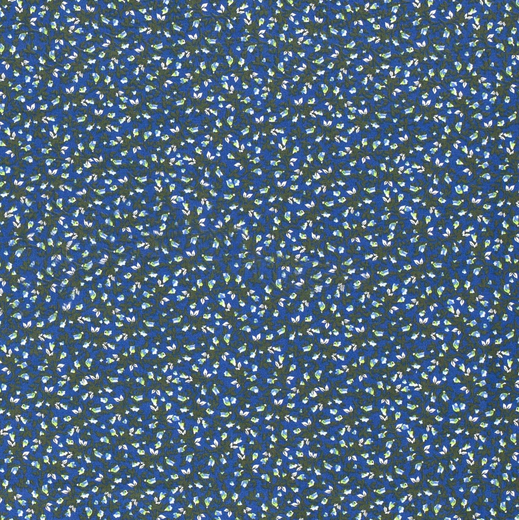 [515562-006] Baumwolle Popelin Gemustert Blumen (006 Indigoblau)