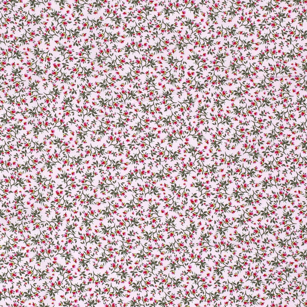 [515562-011] Baumwolle Popelin Gemustert Blumen (011 Helles Pink)