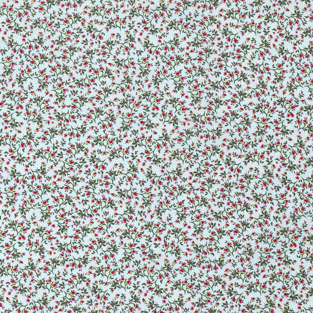 [515562-021] Baumwolle Popelin Gemustert Blumen (021 Mint)