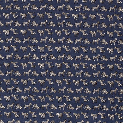 [515570-006] Baumwolle Popelin Gemustert Zebra (006 Indigoblau)