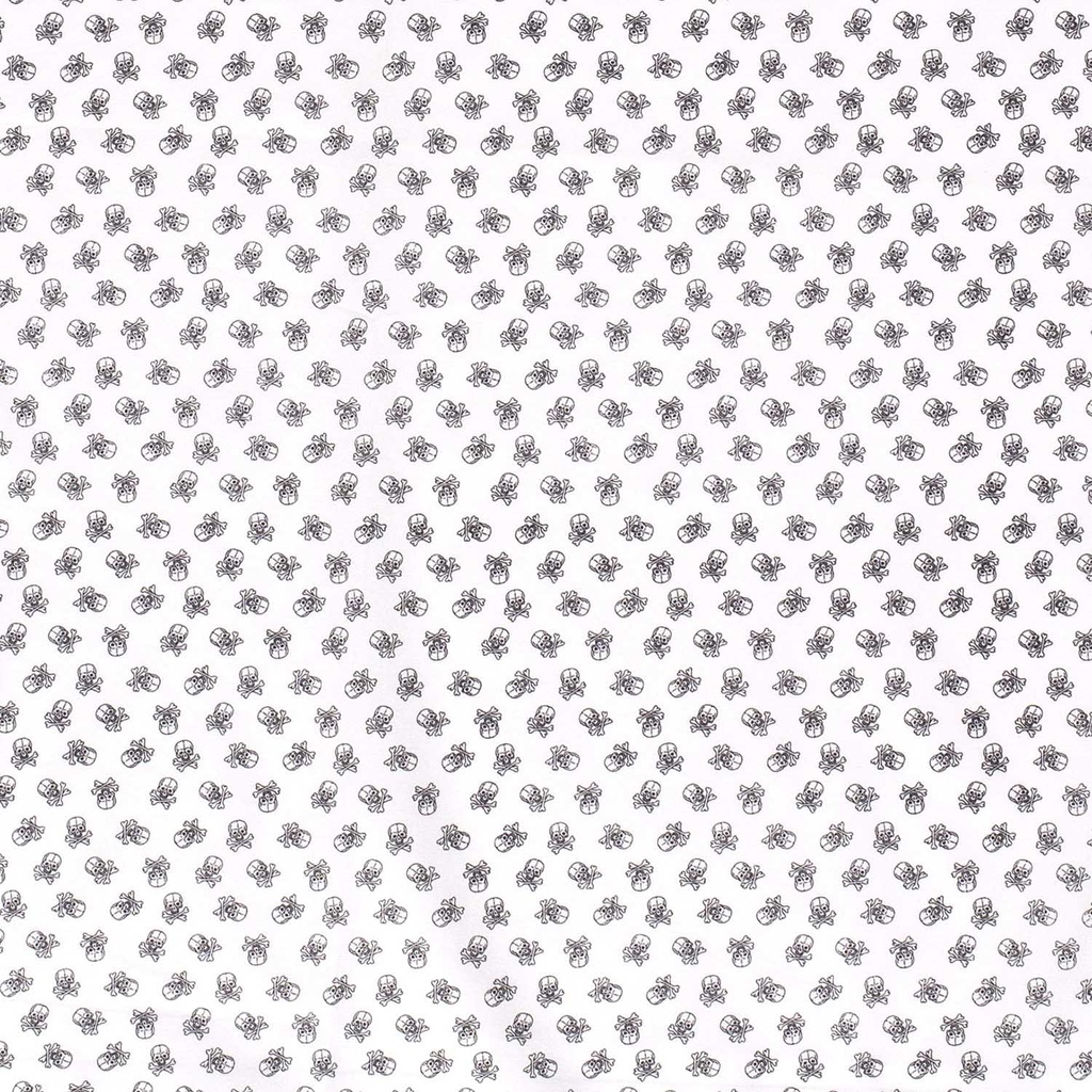 [515576-050] Baumwolle Popelin Gemustert Totenkopf (050 Optisches Weiss)