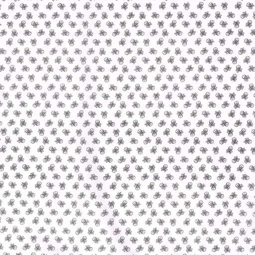 [515576-050] Baumwolle Popelin Gemustert Totenkopf (050 Optisches Weiss)