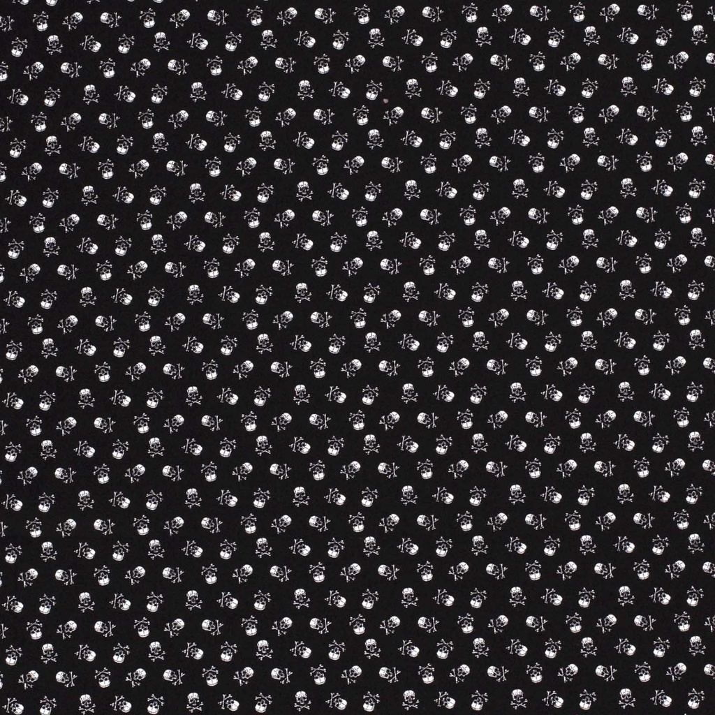 [515576-069] Baumwolle Popelin Gemustert Totenkopf (069 Schwarz)