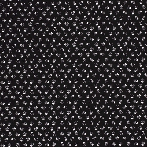 [515576-069] Baumwolle Popelin Gemustert Totenkopf (069 Schwarz)