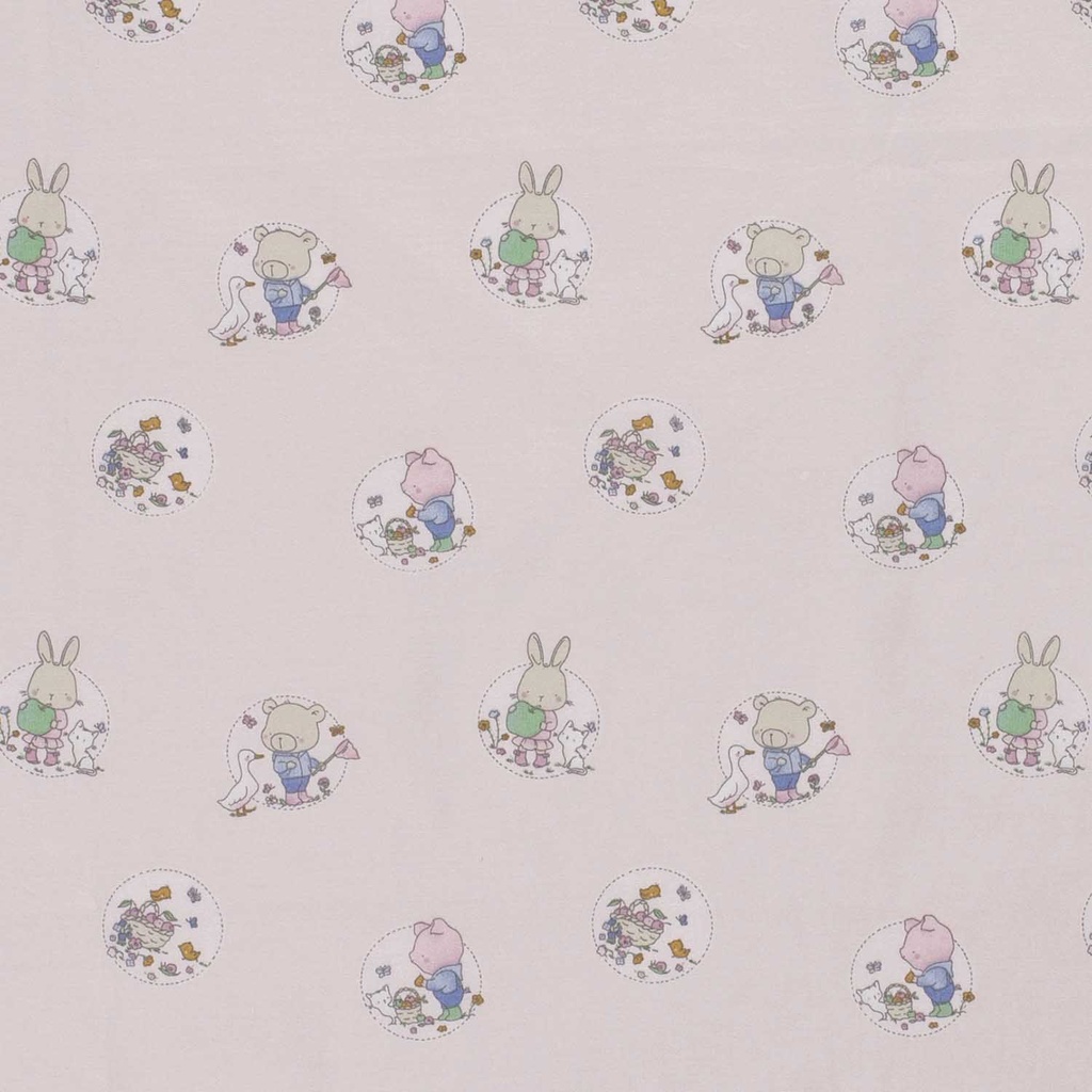 [515783-012] Baumwolle Popelin Gemustert Tiere (012 Rosa)