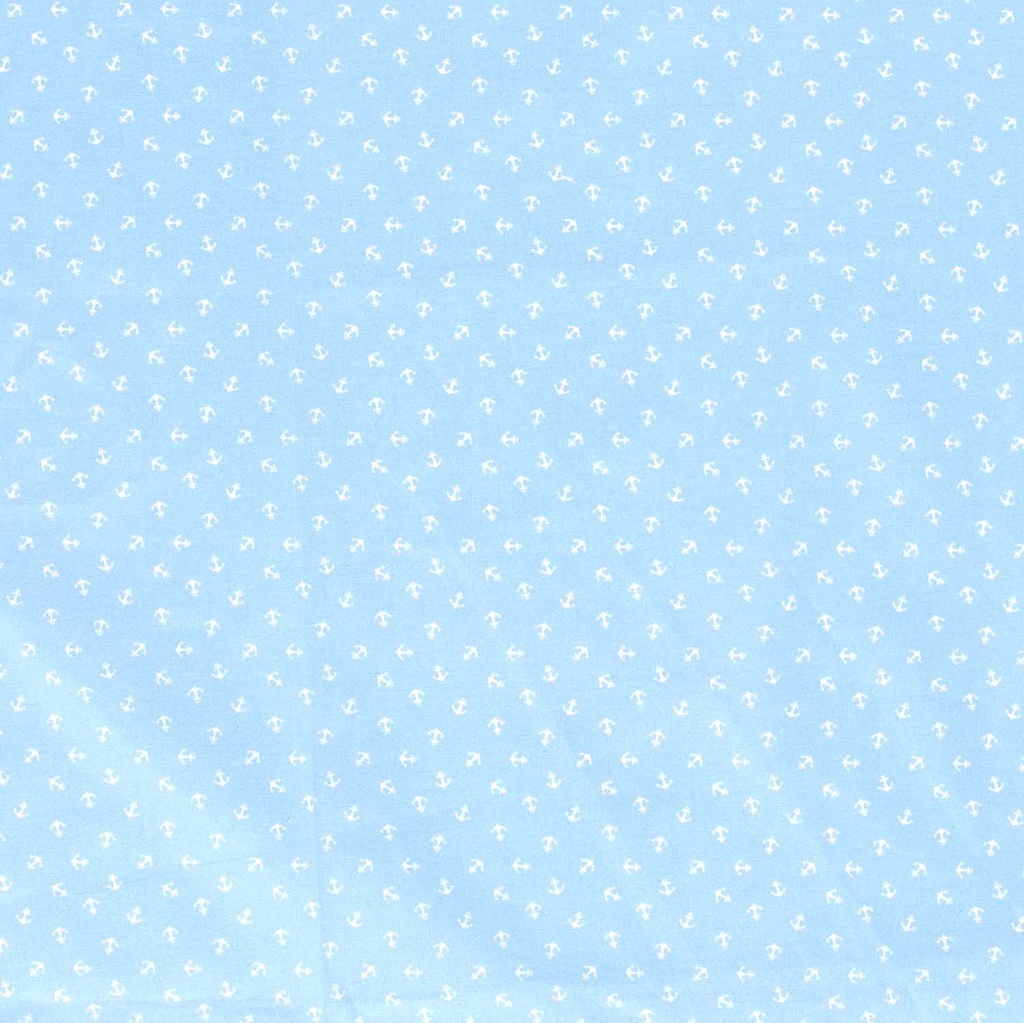 [515820-003] Baumwolle Popelin Gemustert Anker (003 Babyblau)