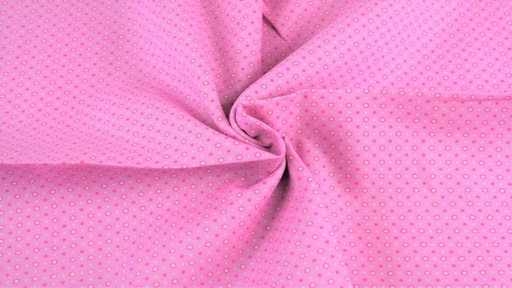 [6111-4] Baumwollpopeline mit Punkte und Sterne (4 Rosa)