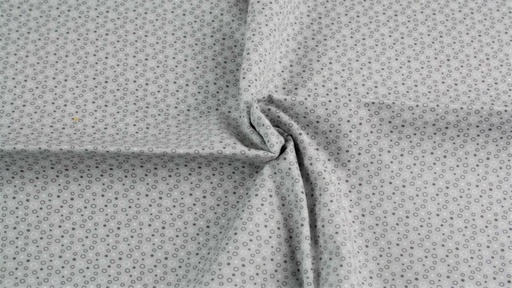 [6112-1] Baumwollpopeline mit Kreise (1 Grau)