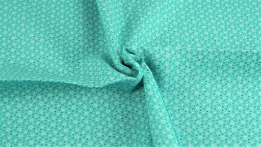 [6112-3] Baumwollpopeline mit Kreise (3 Hellaqua)