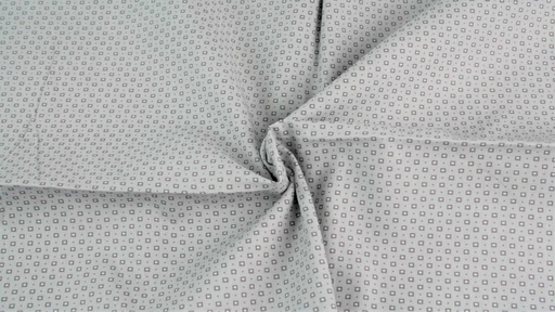 [6117-1] Baumwollpopeline, gemustert mit punkte und Quadrate (1 Grau)