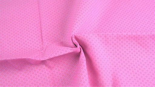 [6117-4] Baumwollpopeline, gemustert mit punkte und Quadrate (4 Rosa)