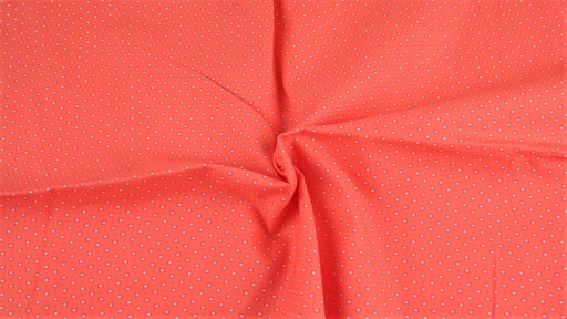 [6117-5] Baumwollpopeline, gemustert mit punkte und Quadrate (5 Coralle)