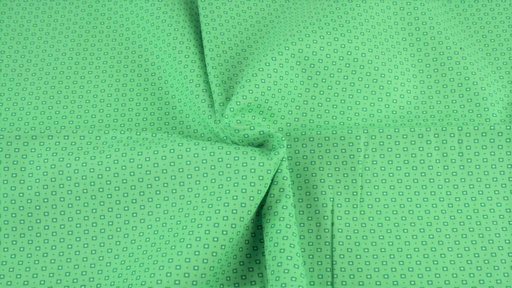 [6117-6] Baumwollpopeline, gemustert mit punkte und Quadrate (6 Minze)